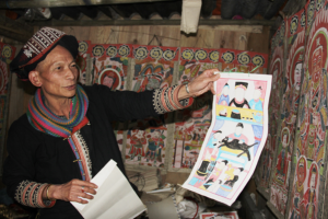 Ðộc đáo nghệ thuật vẽ tranh thờ của người Dao đỏ 1